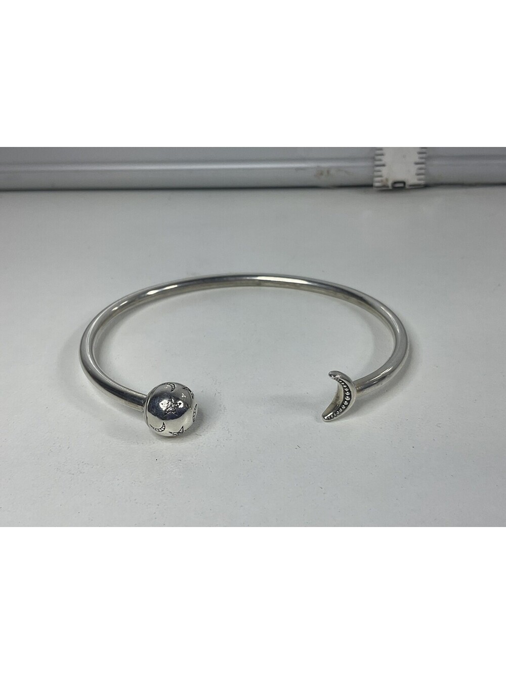 Pandora Moon And Stars Open Bangle Bracelet 7.5”